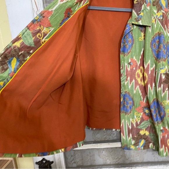 ColdWater Creek 3/4 sleeve jacket embroidered green orange paisley floral Sz XL - Picture 8 of 9